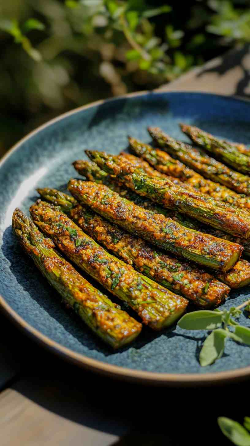 Air Fryer Roasted Asparagus with Herbs