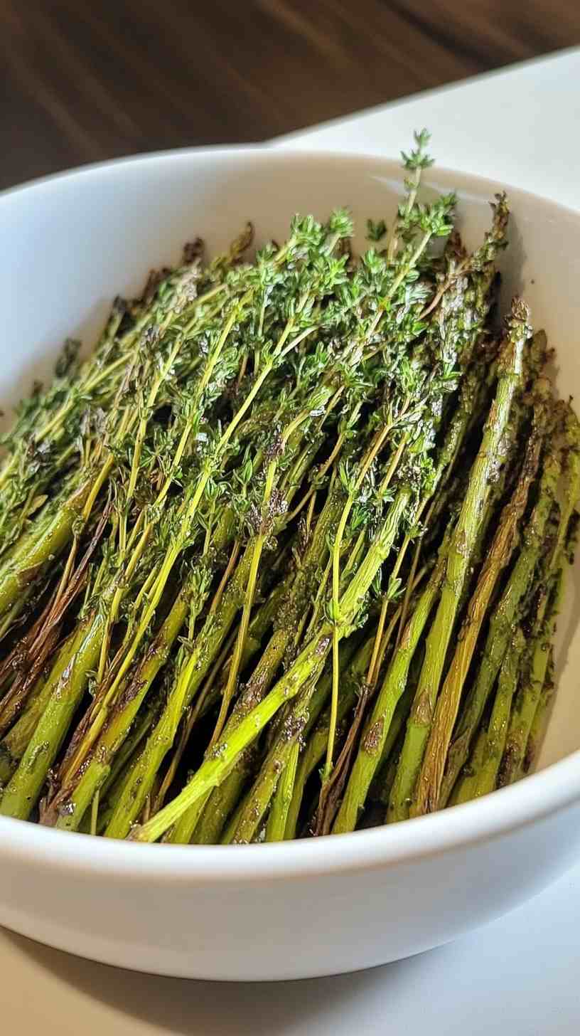 Air Fryer Roasted Asparagus with Herbs