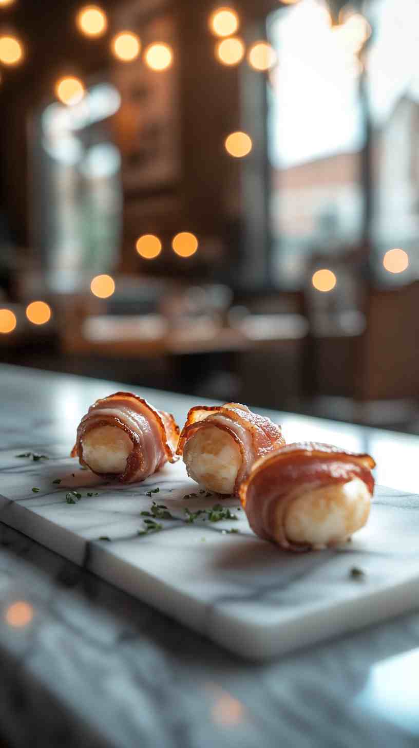 Bacon-Wrapped Cheesecake Bites