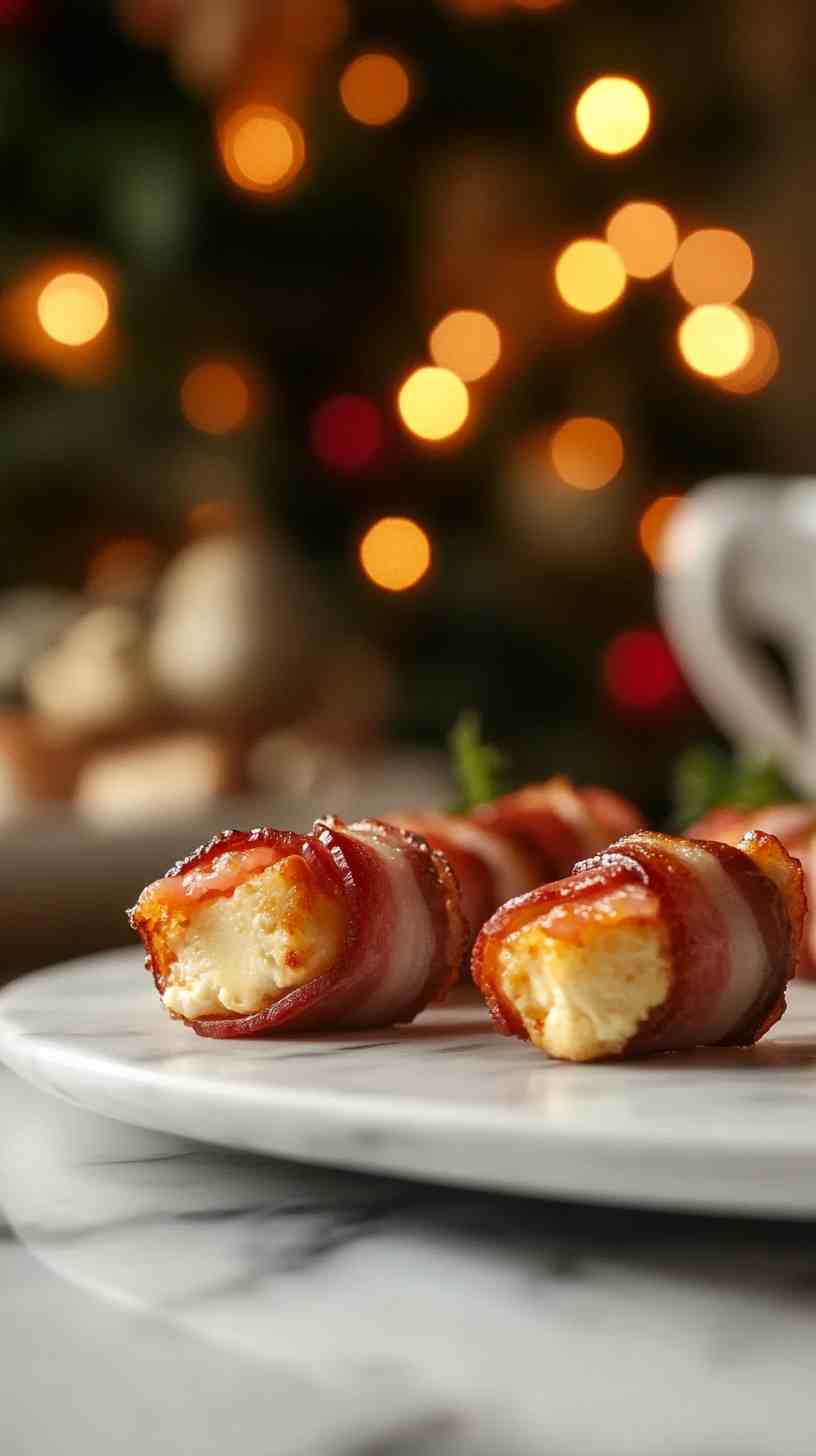 Bacon-Wrapped Cheesecake Bites