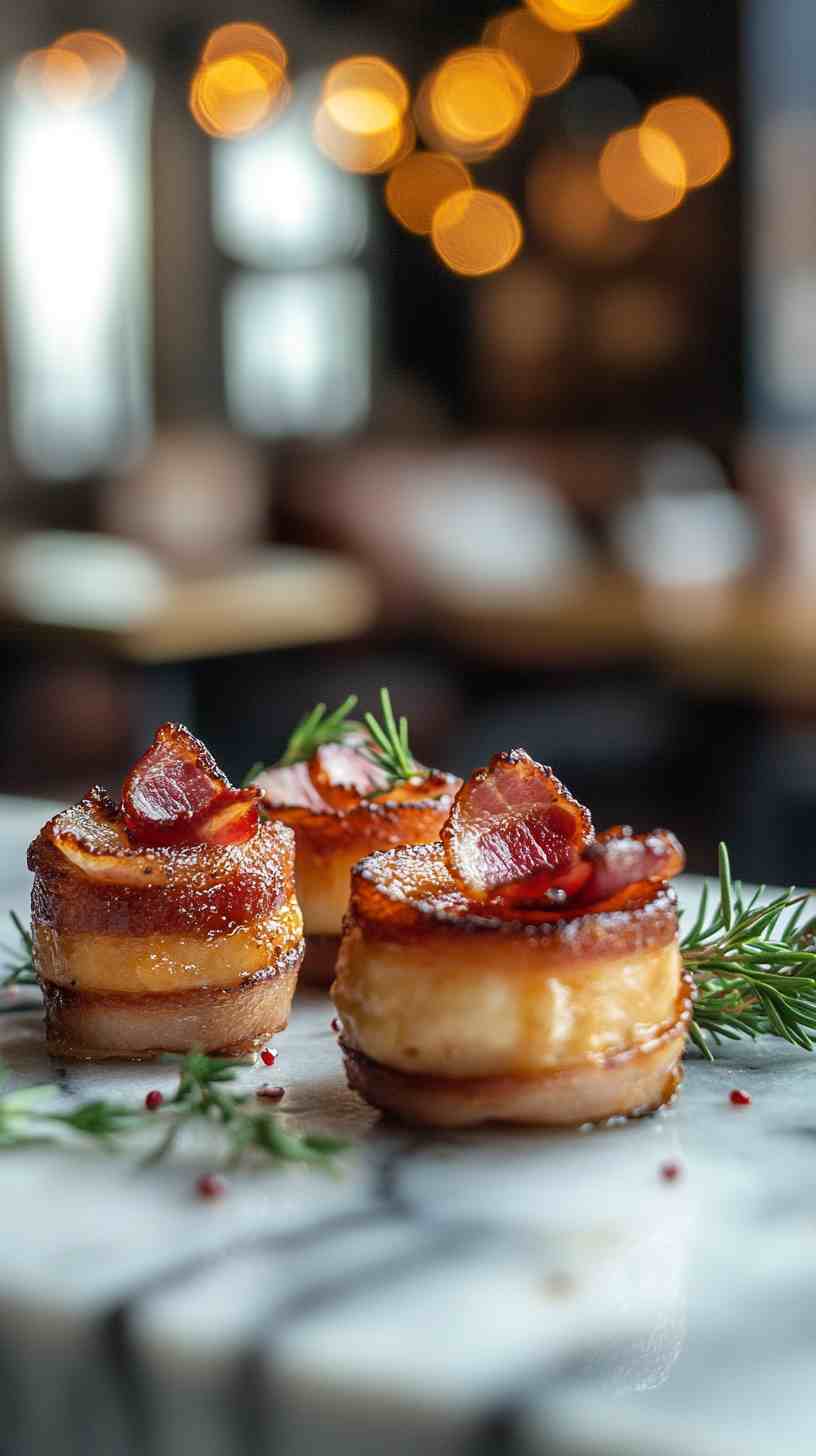 Bacon-Wrapped Cheesecake Bites