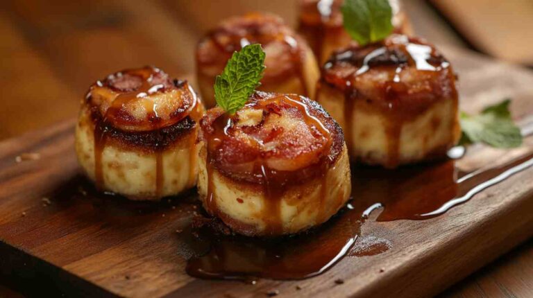 Bacon-Wrapped Cheesecake Bites