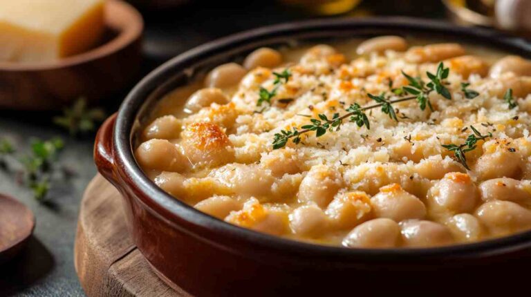 Baked Cannellini Beans with Parmesan and Thyme