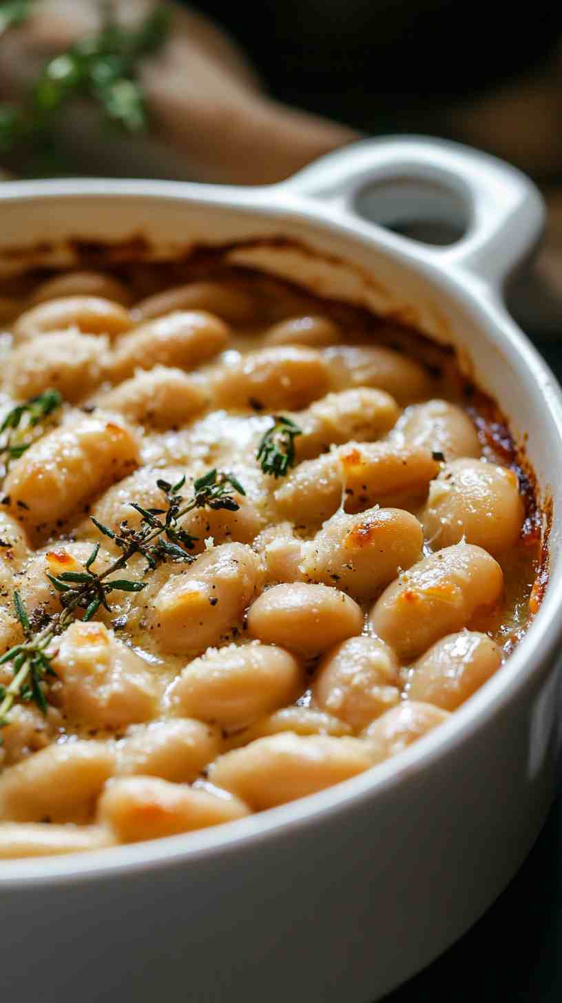 Baked Cannellini Beans with Parmesan and Thyme