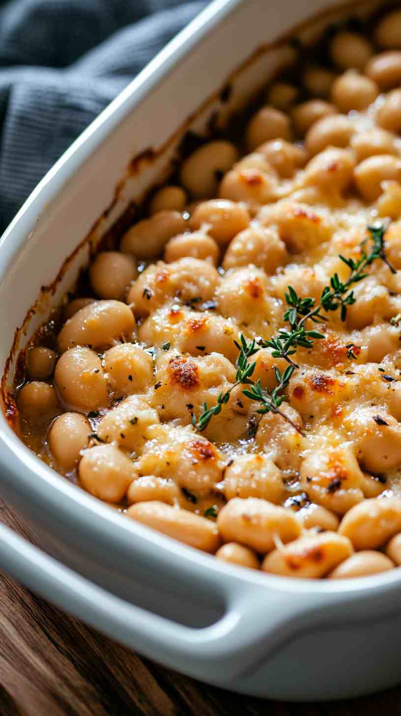 Baked Cannellini Beans with Parmesan and Thyme