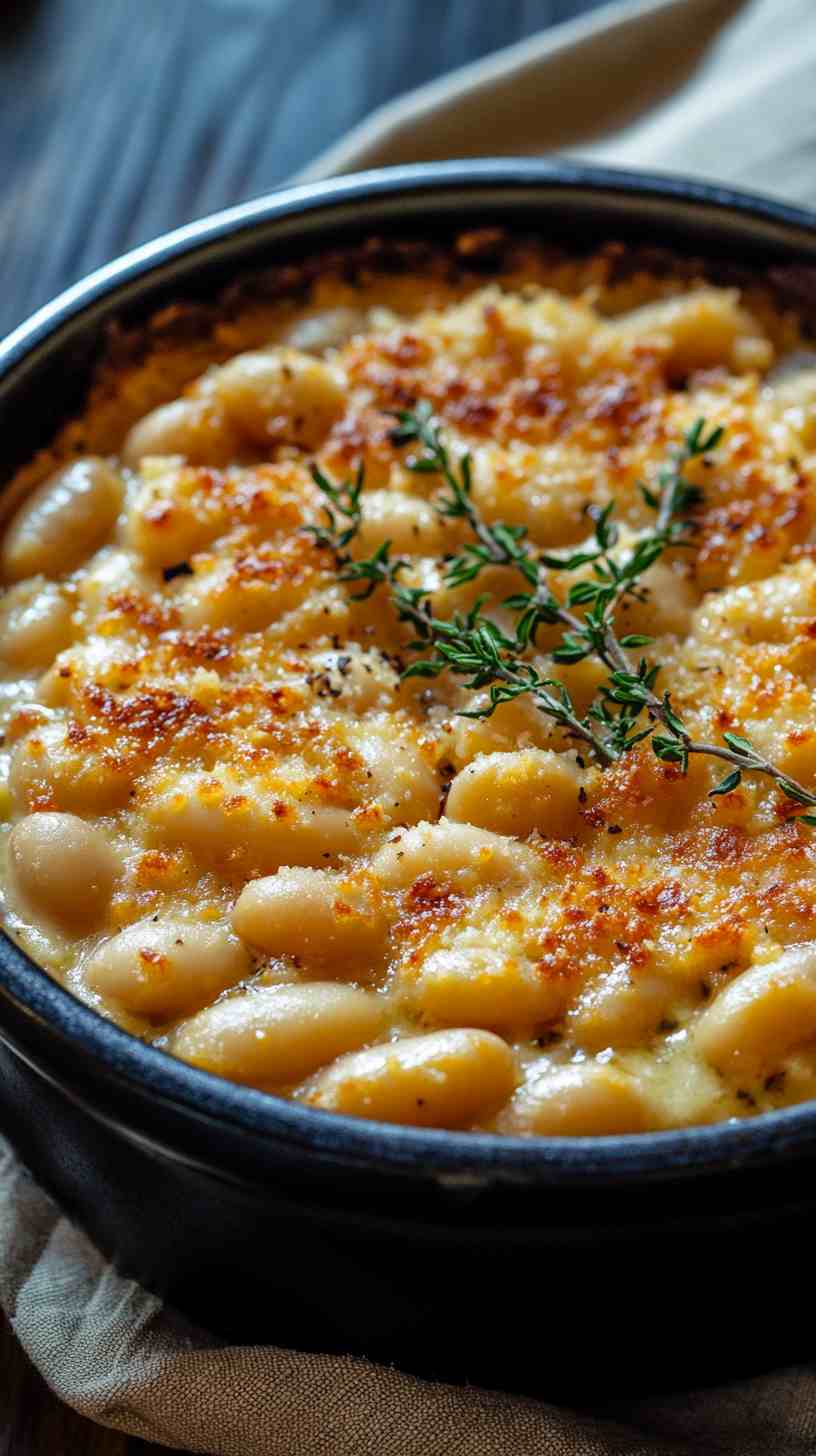 Baked Cannellini Beans with Parmesan and Thyme