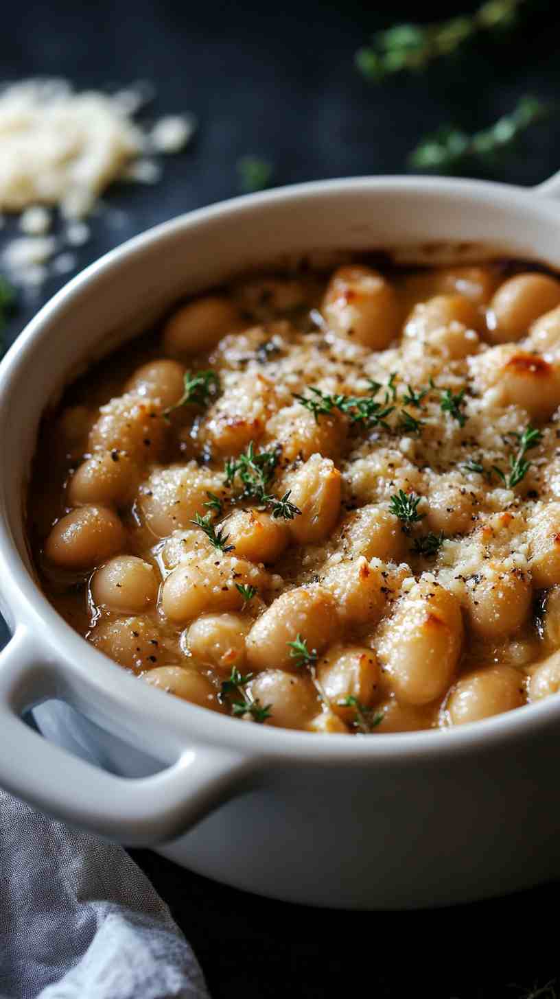 Baked Cannellini Beans with Parmesan and Thyme