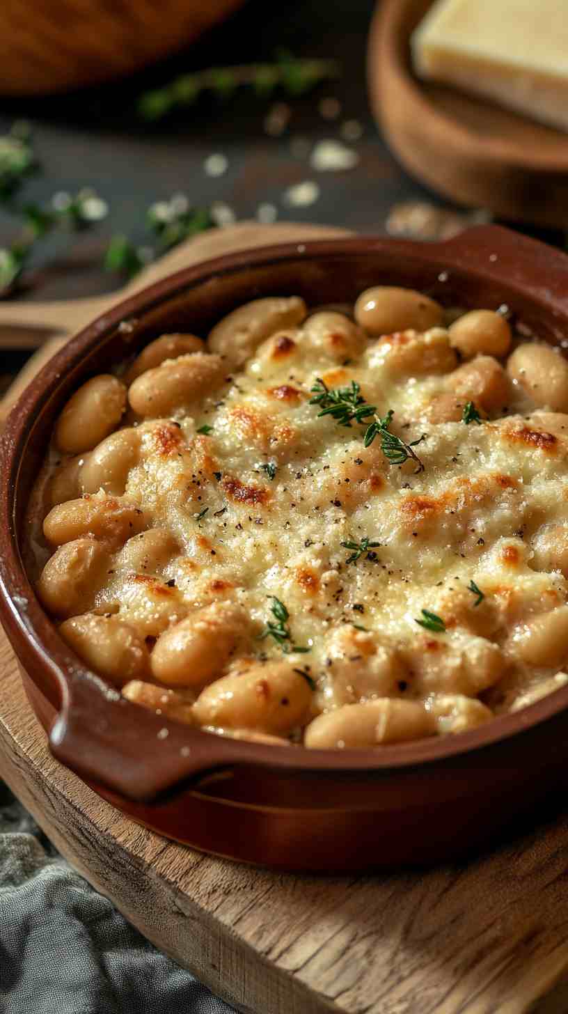 Baked Cannellini Beans with Parmesan and Thyme