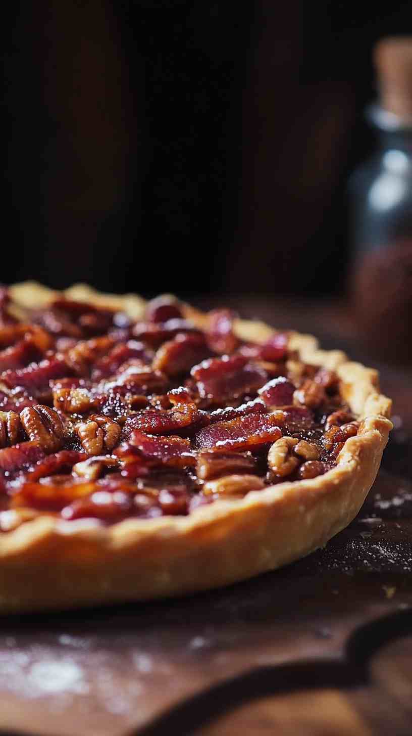 Candied Bacon Bourbon Pecan Pie