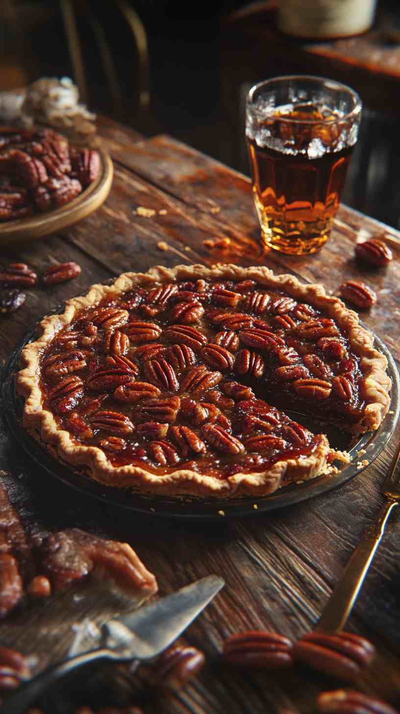 Candied Bacon Bourbon Pecan Pie