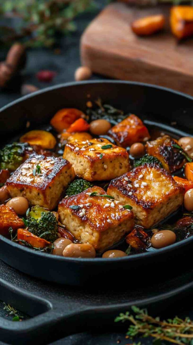Cannellini Bean Gravy with Seared Tofu