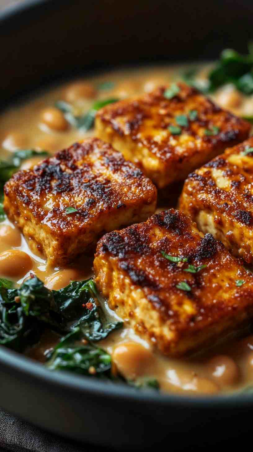 Cannellini Bean Gravy with Seared Tofu