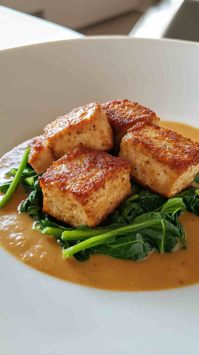 Cannellini Bean Gravy with Seared Tofu