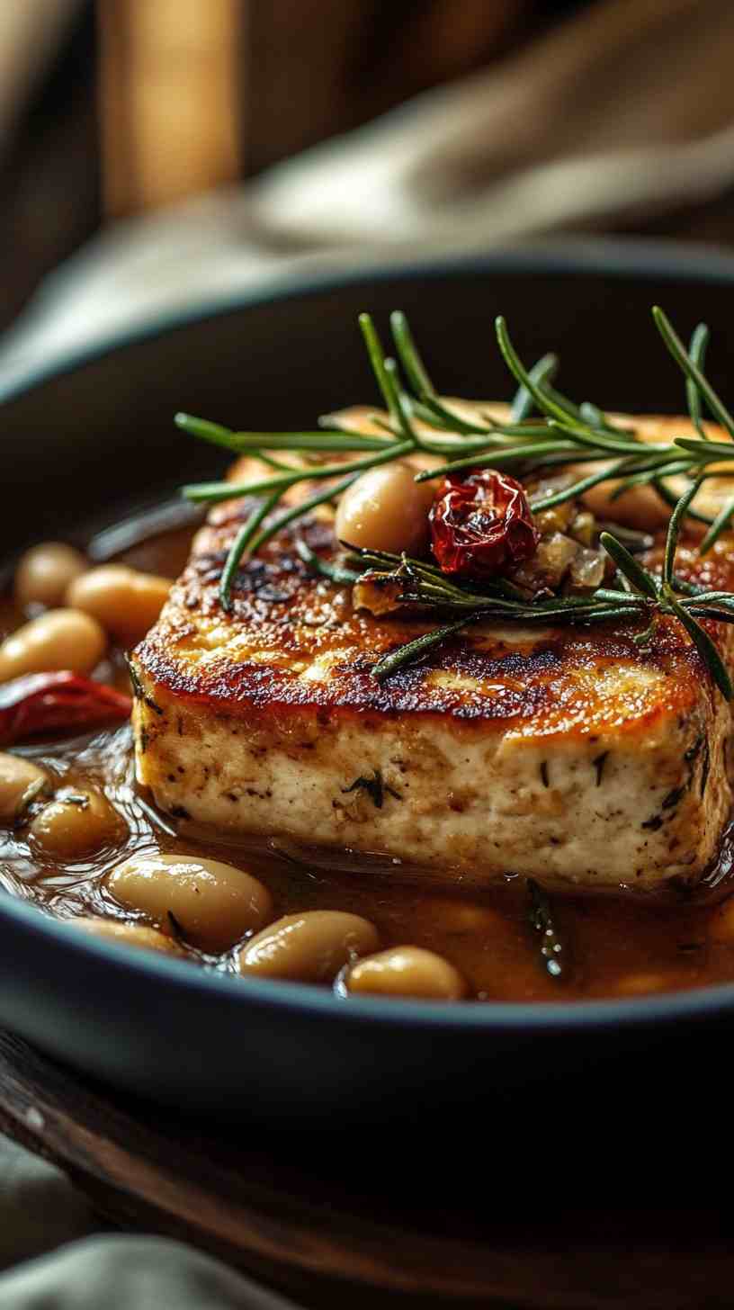 Cannellini Bean Gravy with Seared Tofu