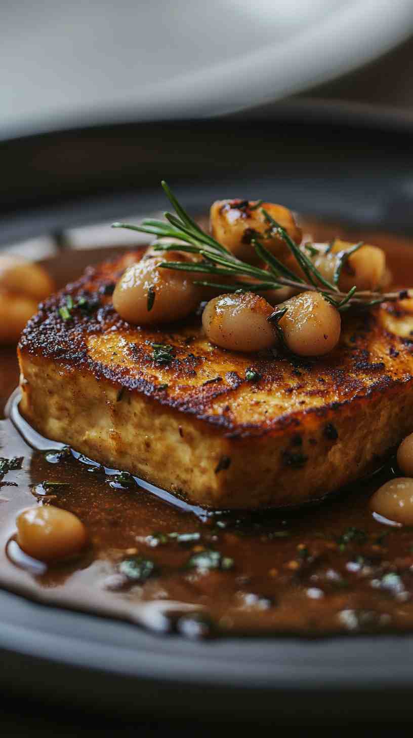 Cannellini Bean Gravy with Seared Tofu