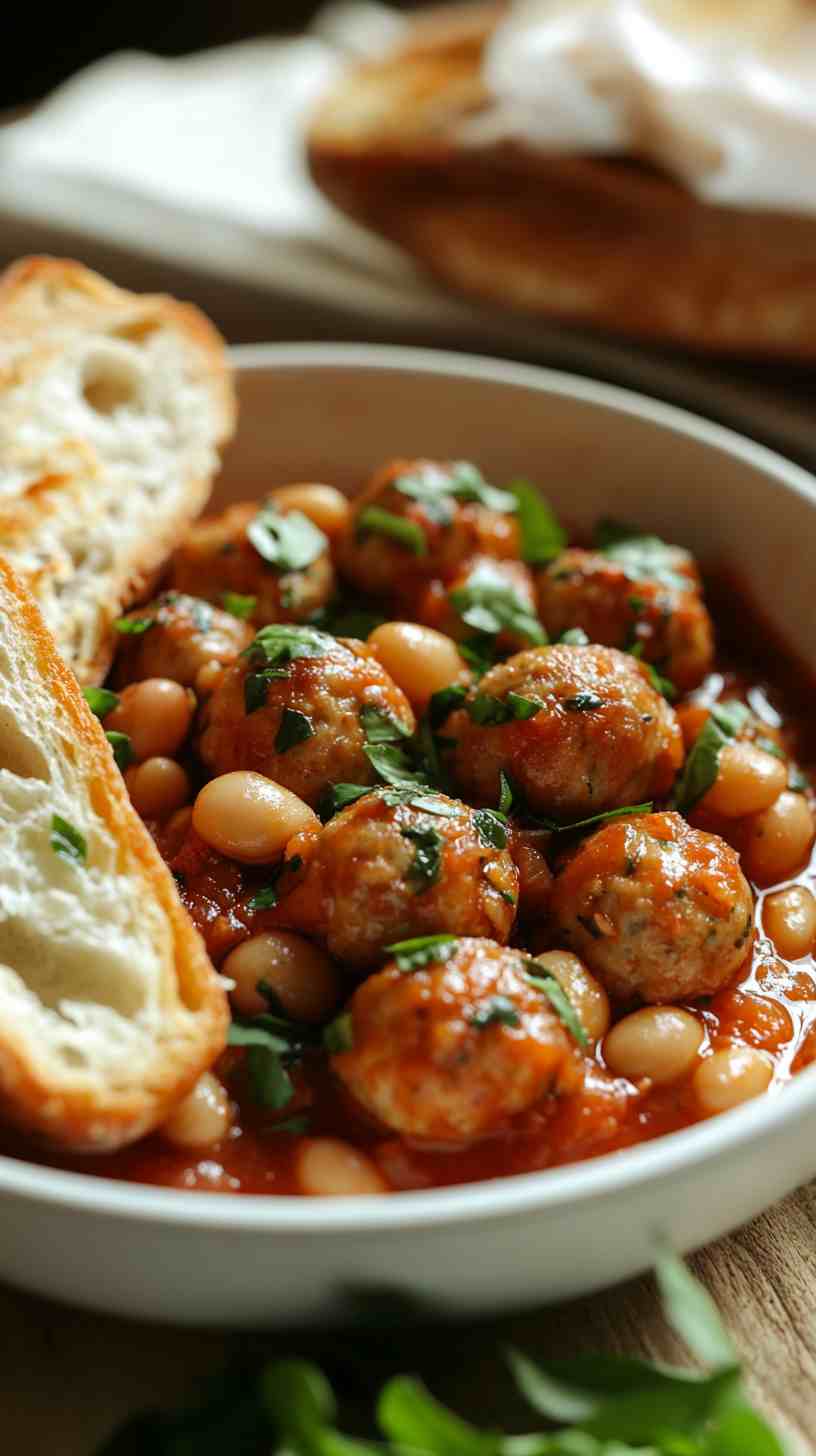 Cannellini Bean Meatballs in Tomato Sauce