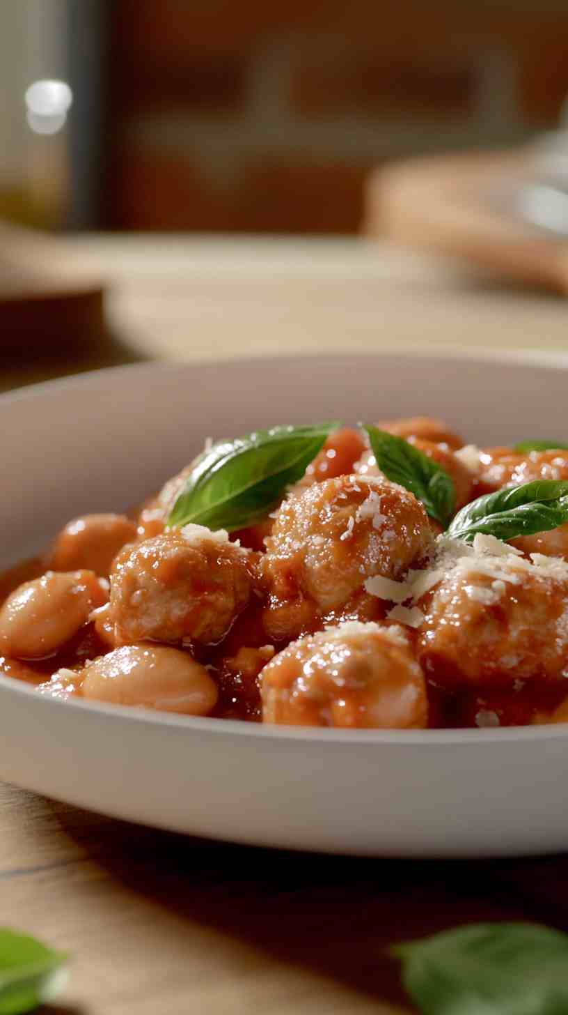Cannellini Bean Meatballs in Tomato Sauce