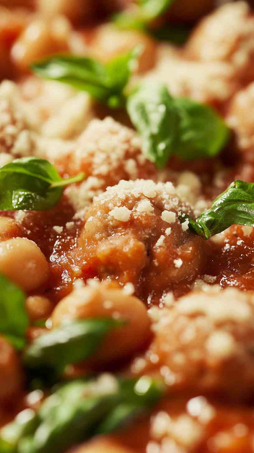 Cannellini Bean Meatballs in Tomato Sauce