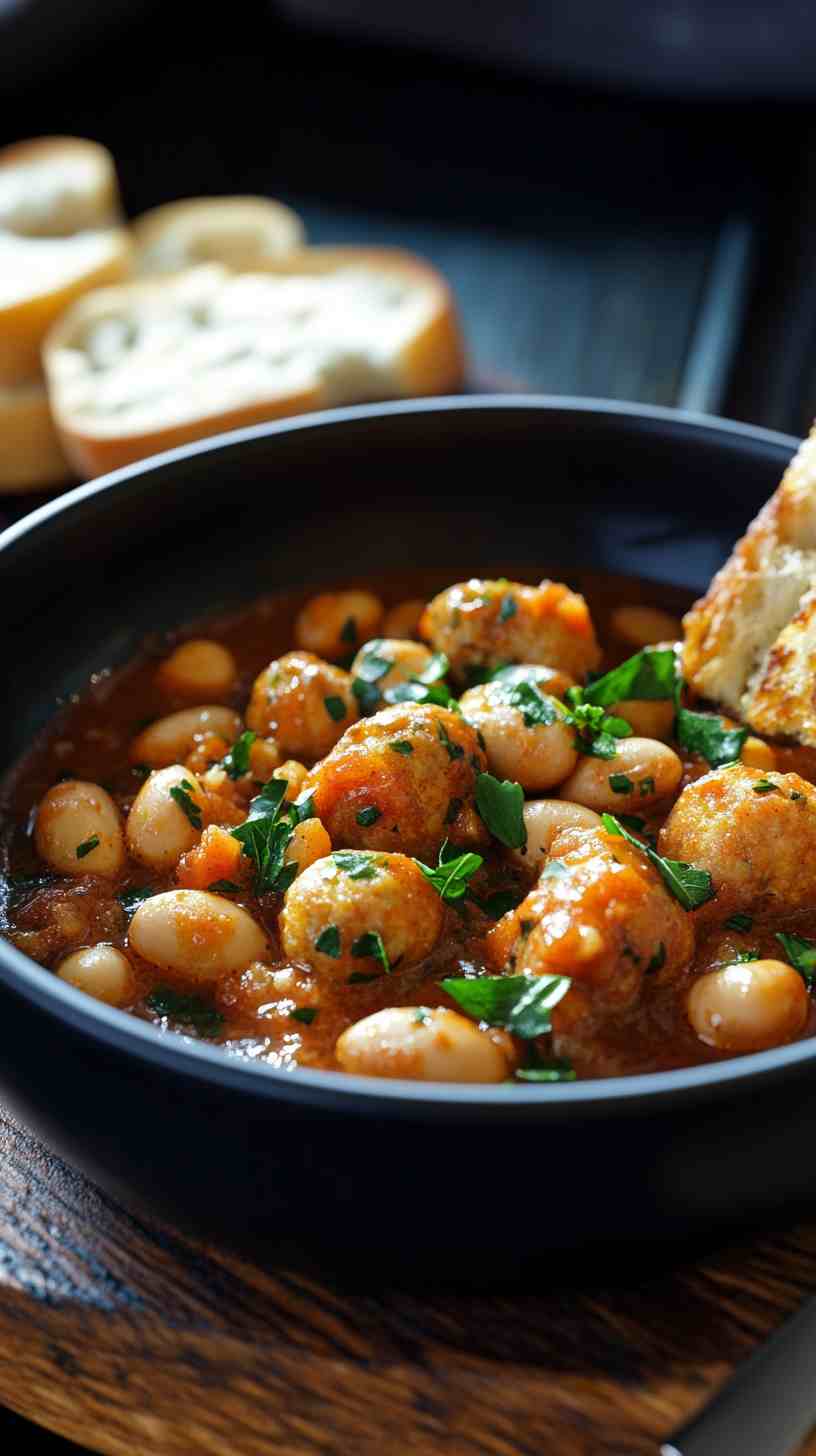 Cannellini Bean Meatballs in Tomato Sauce