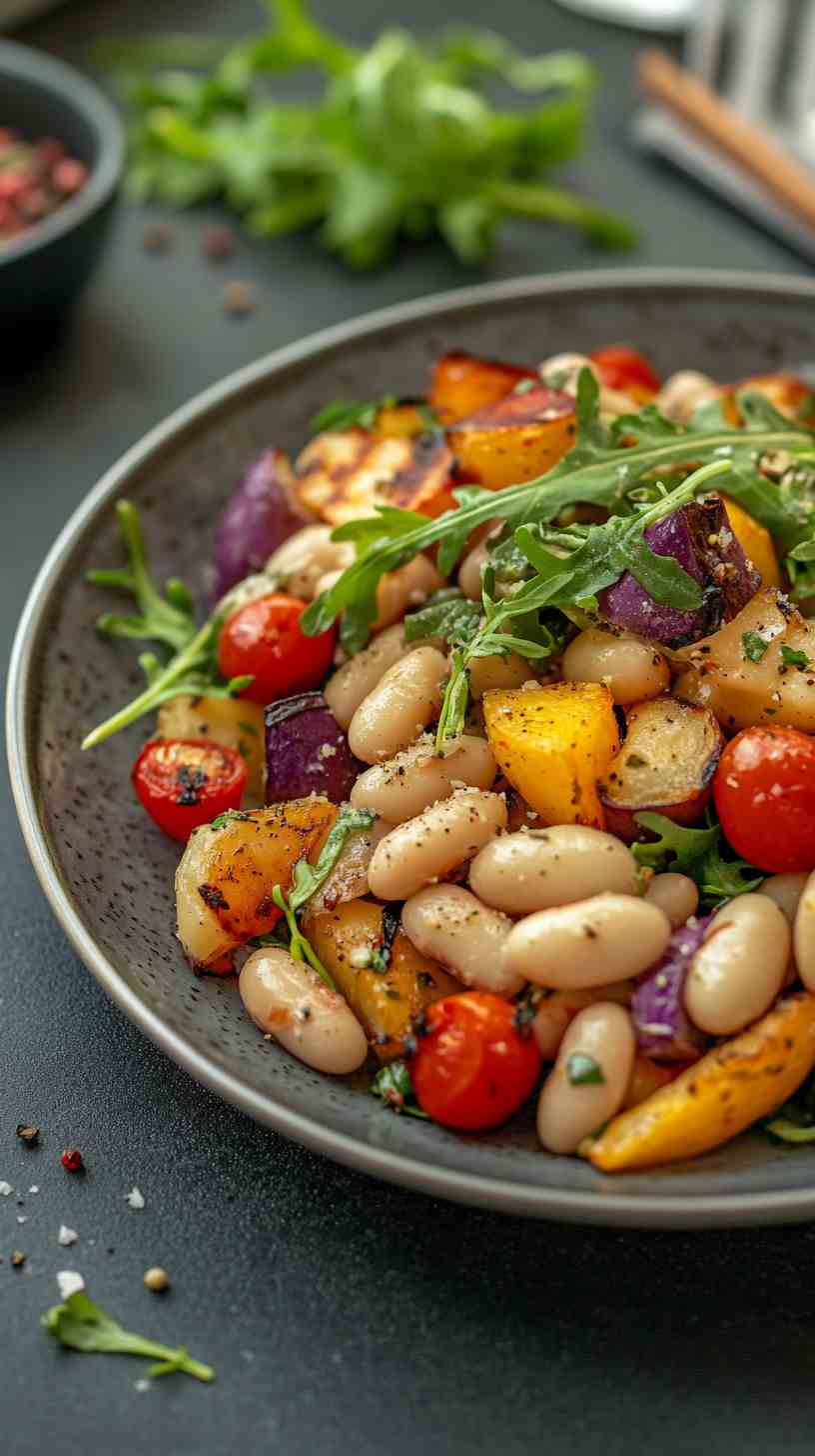 Cannellini Bean Salad with Roasted Vegetables