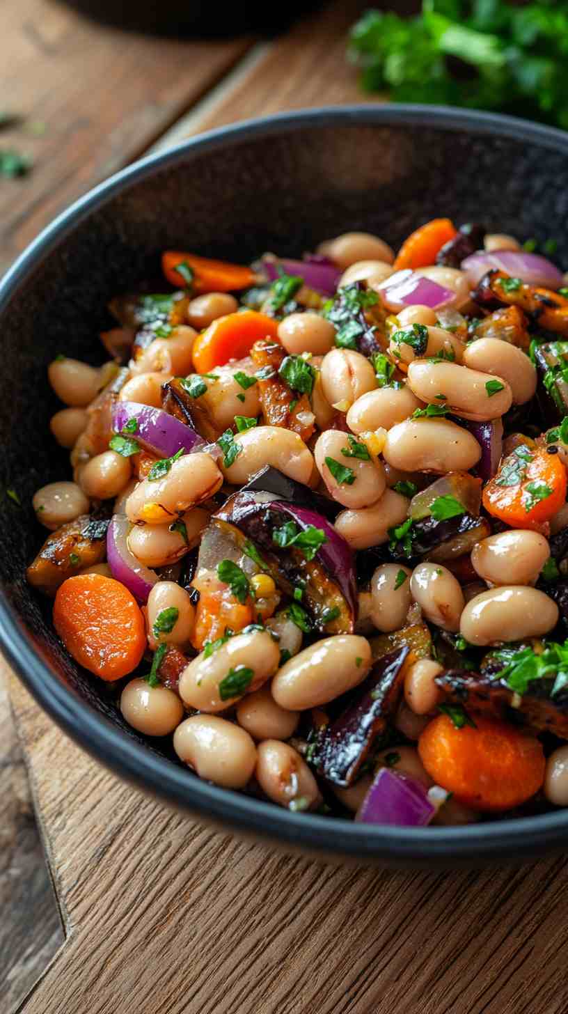 Cannellini Bean Salad with Roasted Vegetables