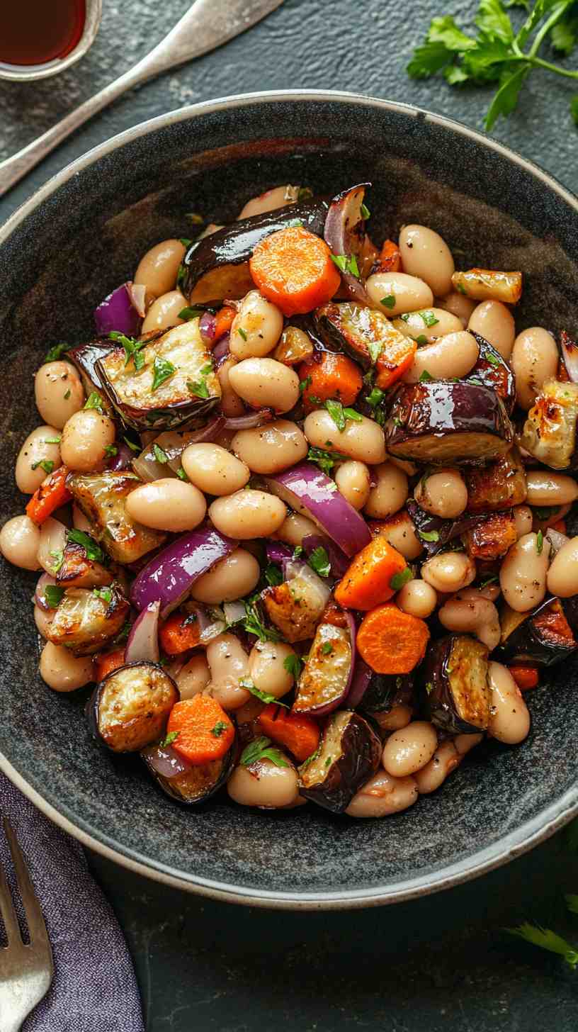 Cannellini Bean Salad with Roasted Vegetables