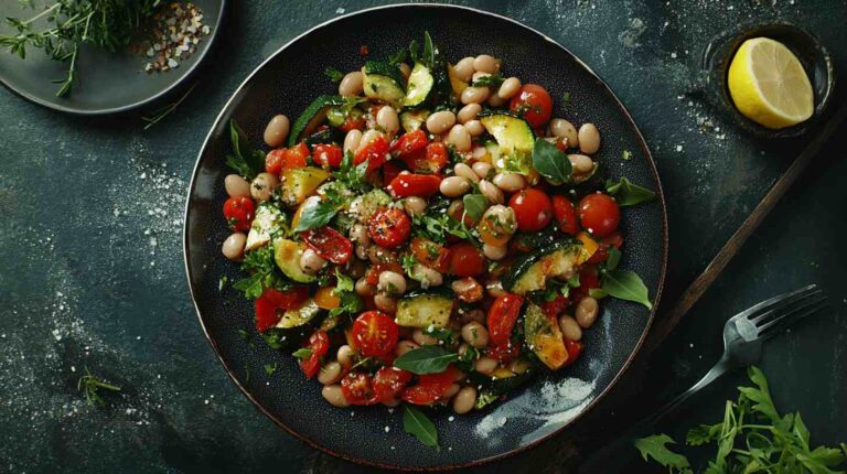 Cannellini Bean Salad with Roasted Vegetables