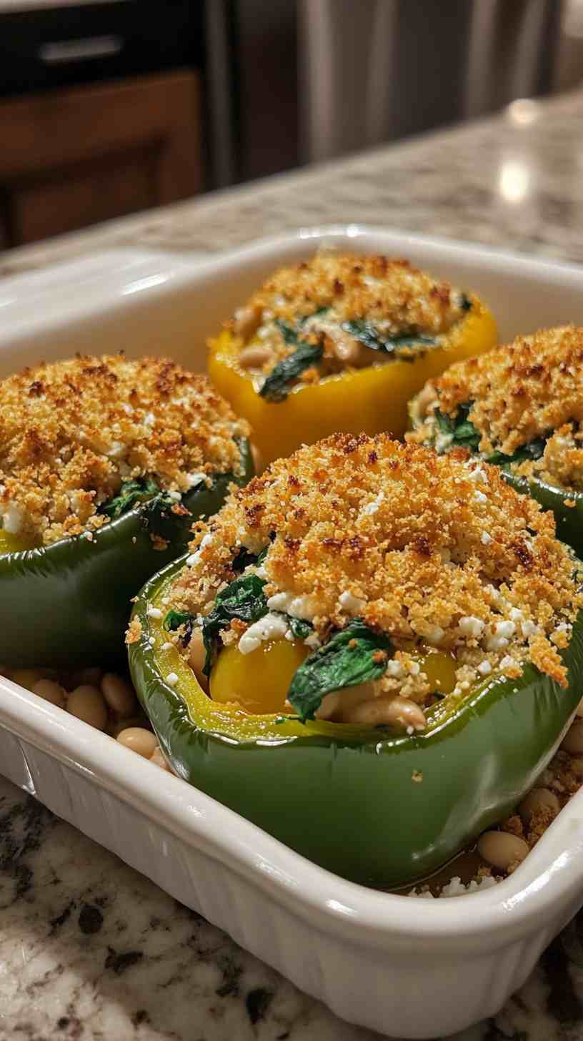 Cannellini Bean Stuffed Bell Peppers