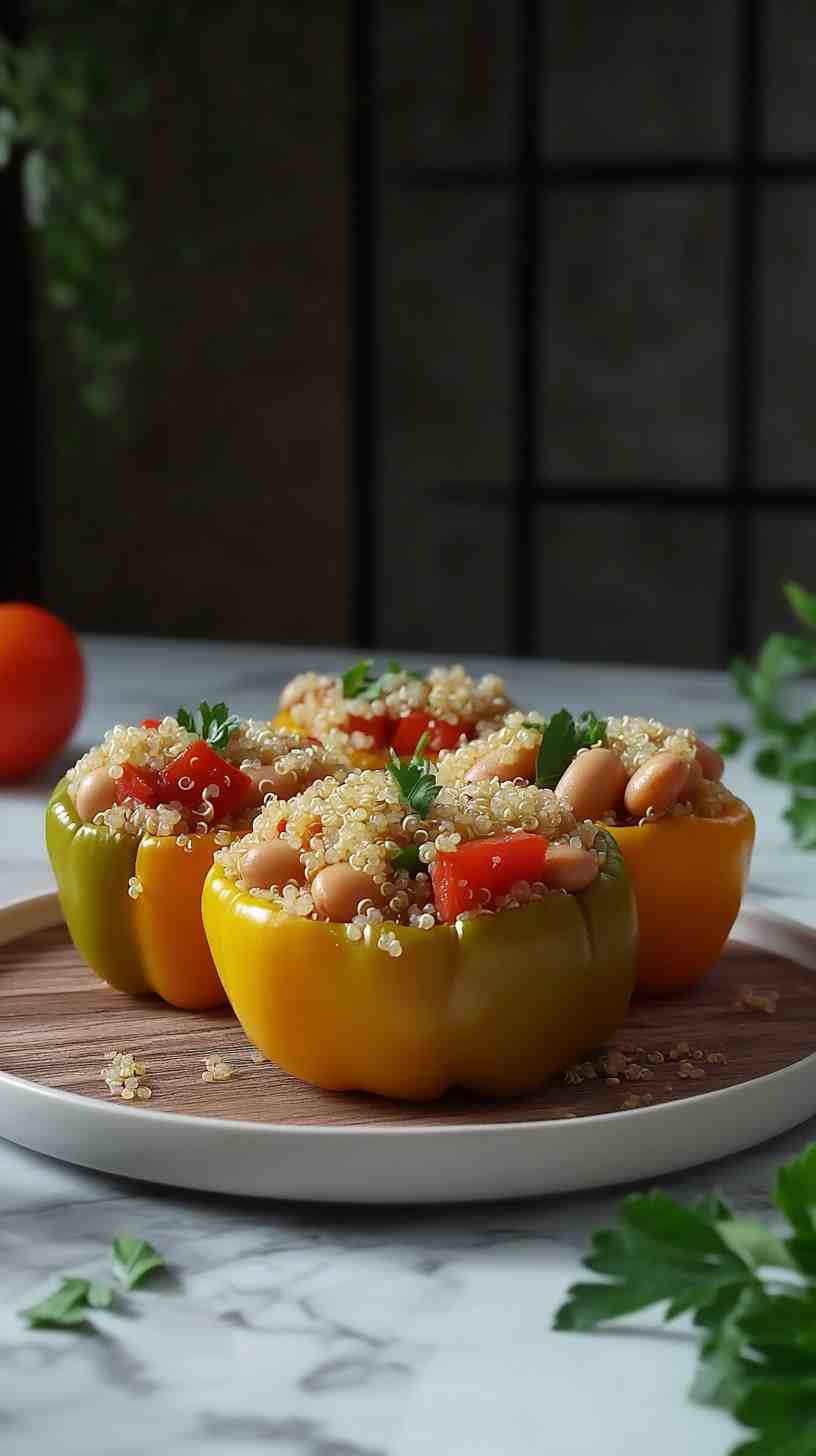 Cannellini Bean Stuffed Bell Peppers