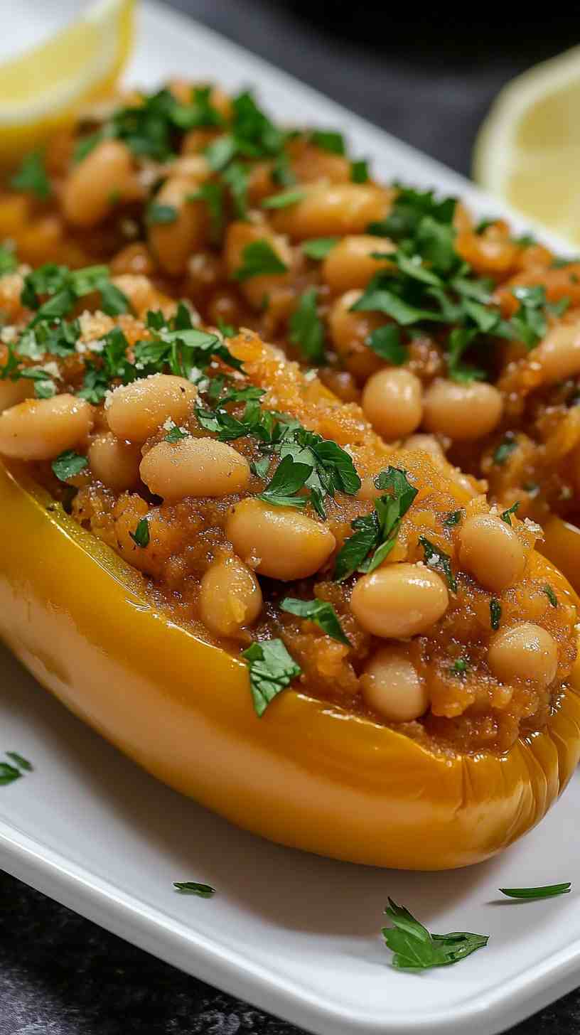 Cannellini Bean Stuffed Bell Peppers