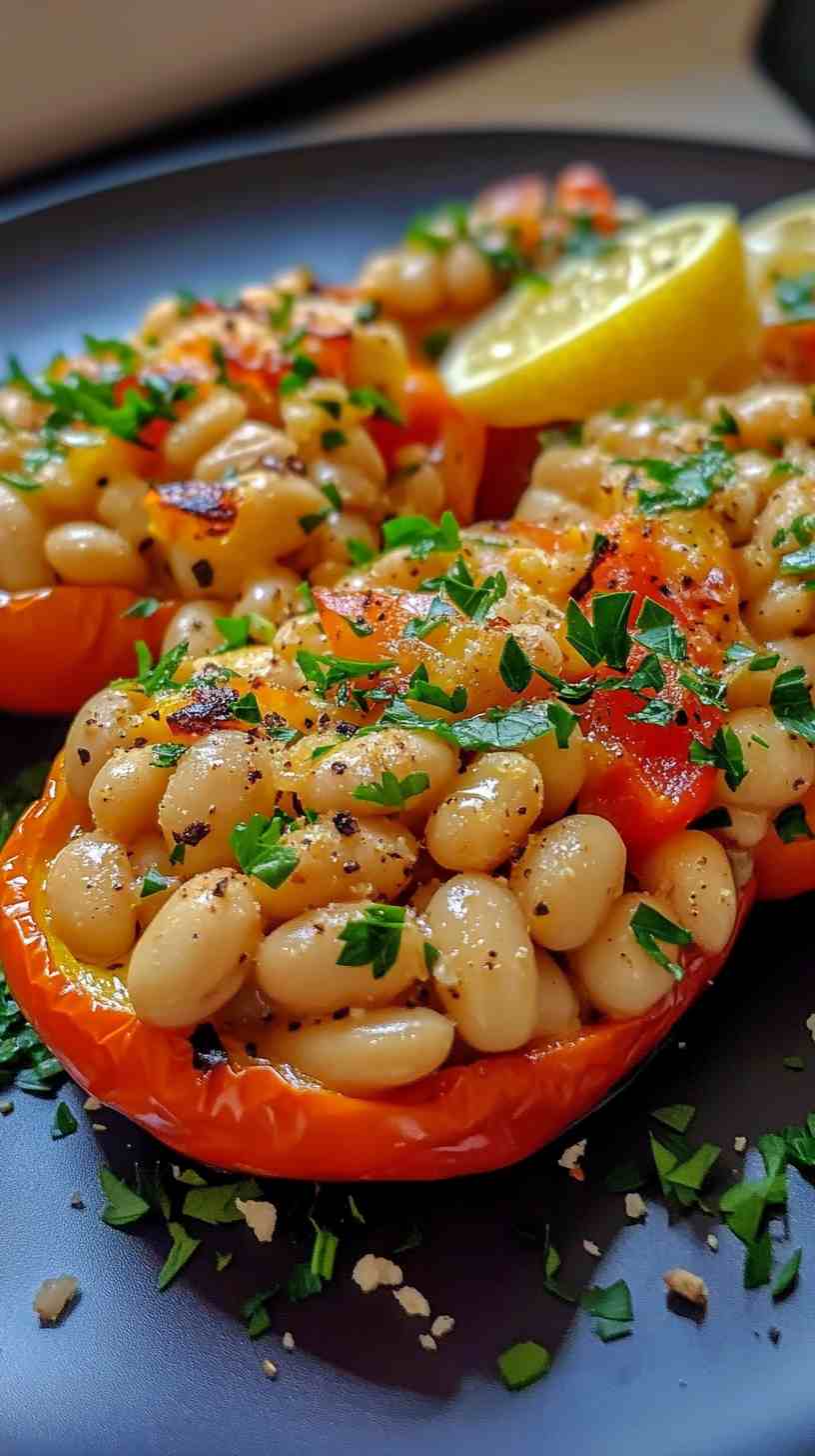 Cannellini Bean Stuffed Bell Peppers