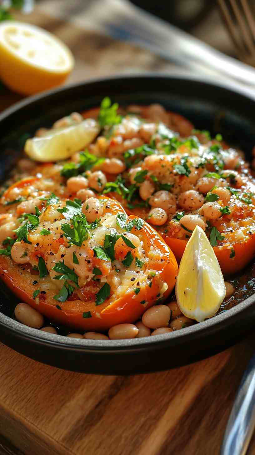 Cannellini Bean Stuffed Bell Peppers
