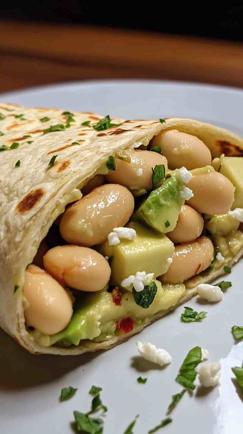 Cannellini Bean and Avocado Wraps