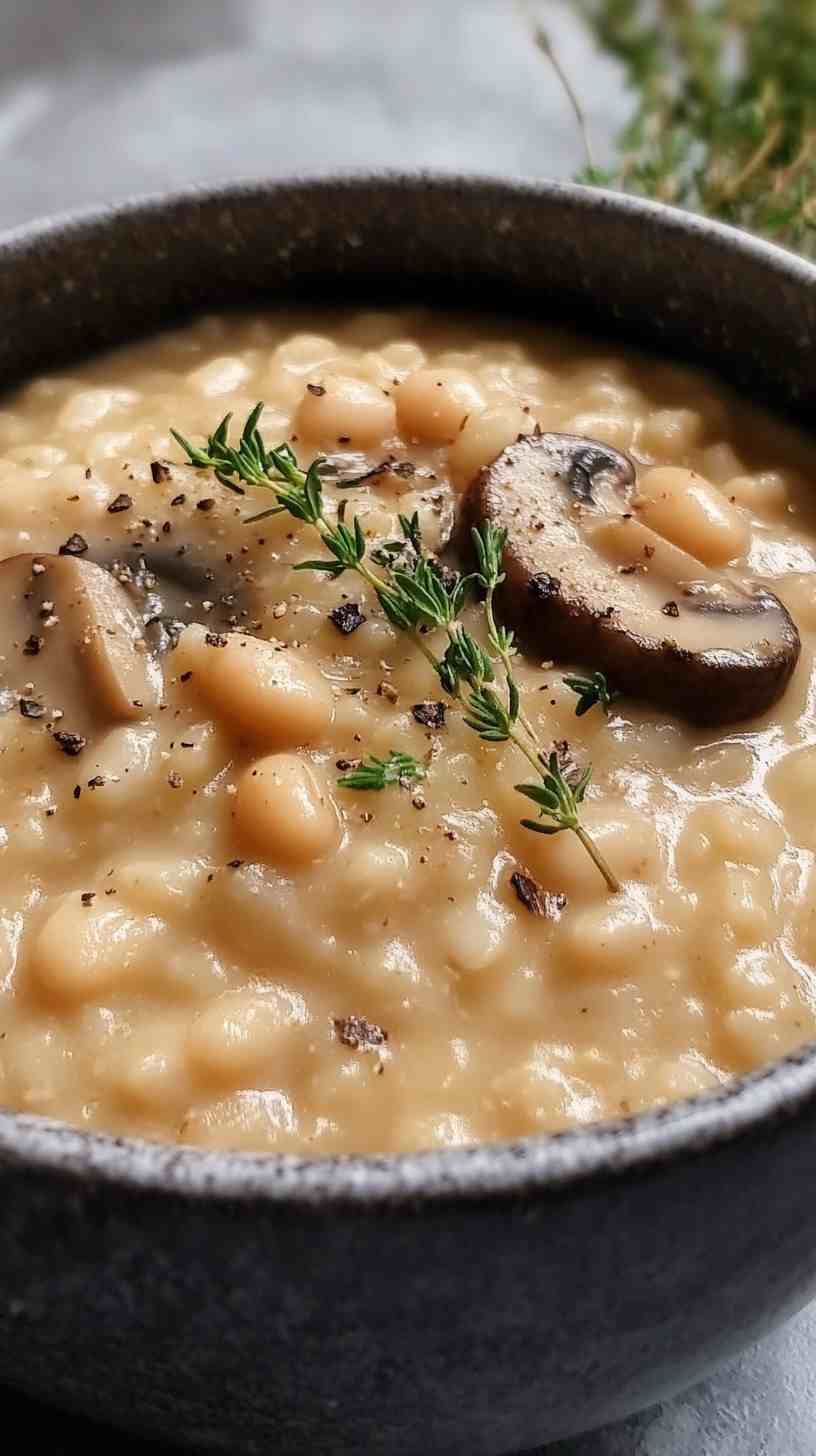 Cannellini Bean and Mushroom Risotto