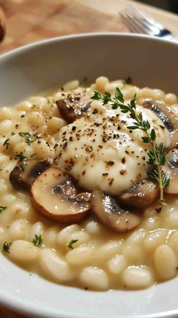 Cannellini Bean and Mushroom Risotto