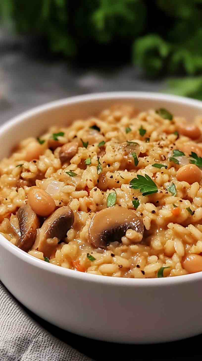 Cannellini Bean and Mushroom Risotto