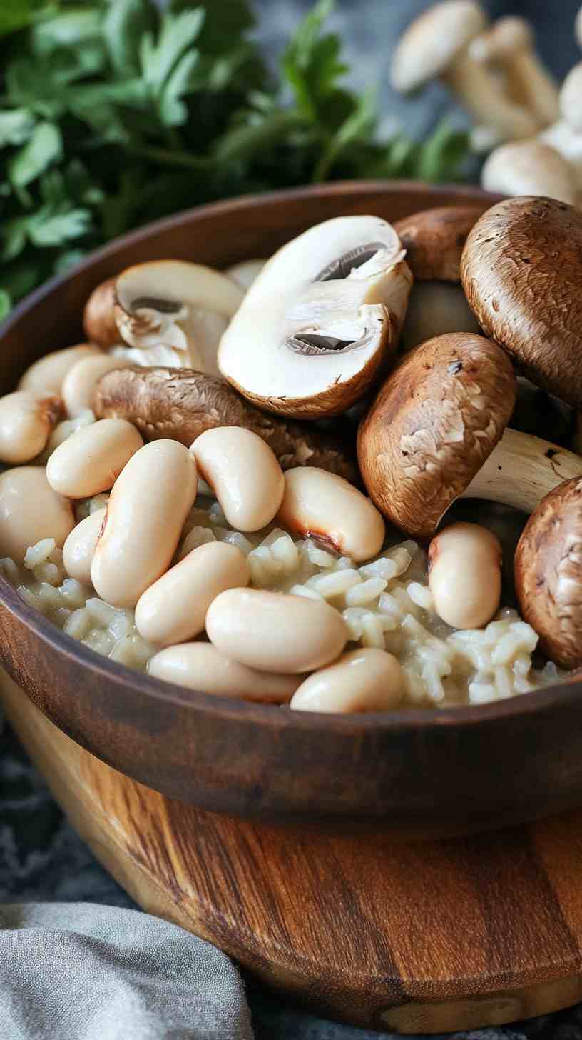 Cannellini Bean and Mushroom Risotto