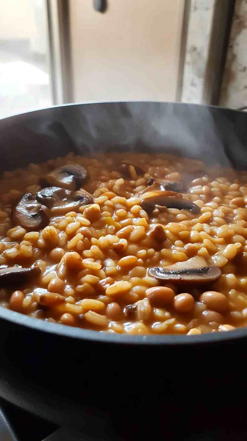 Cannellini Bean and Mushroom Risotto