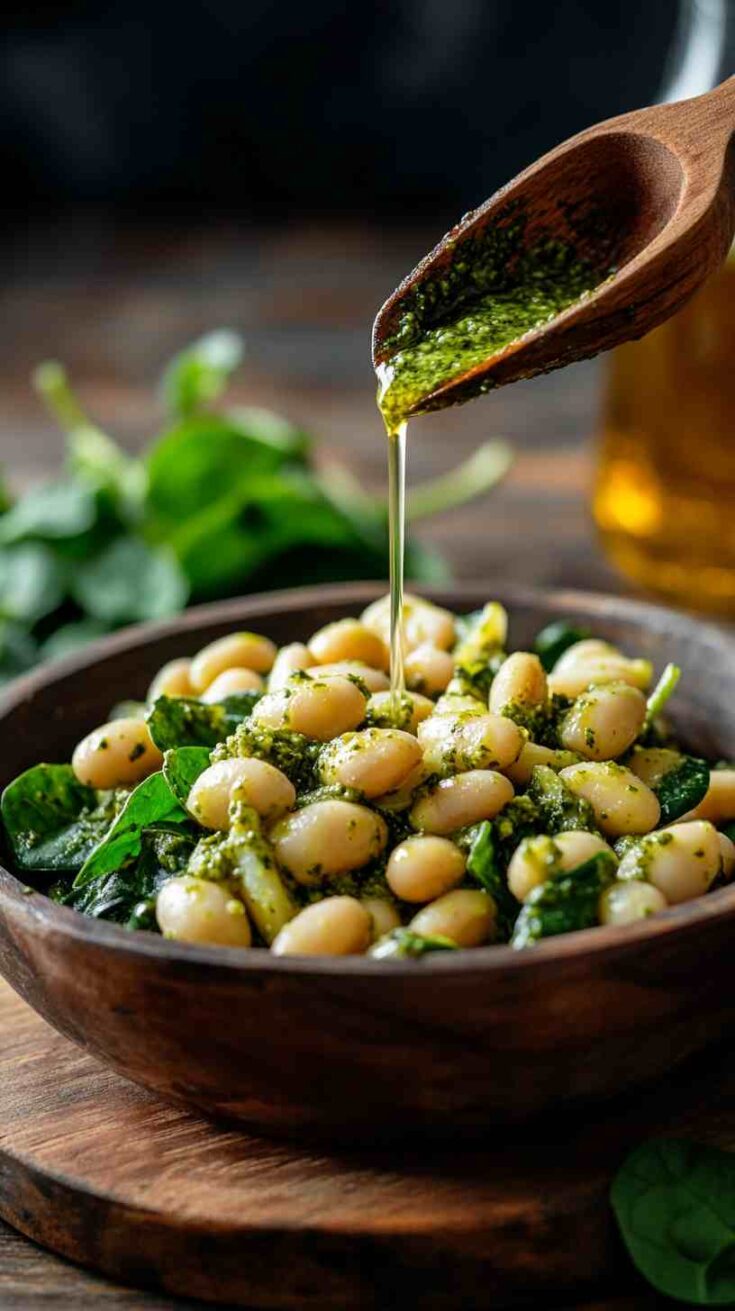 Cannellini Bean and Pesto Pasta