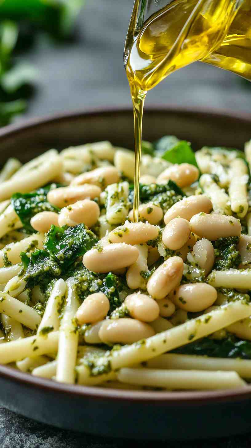 Cannellini Bean and Pesto Pasta