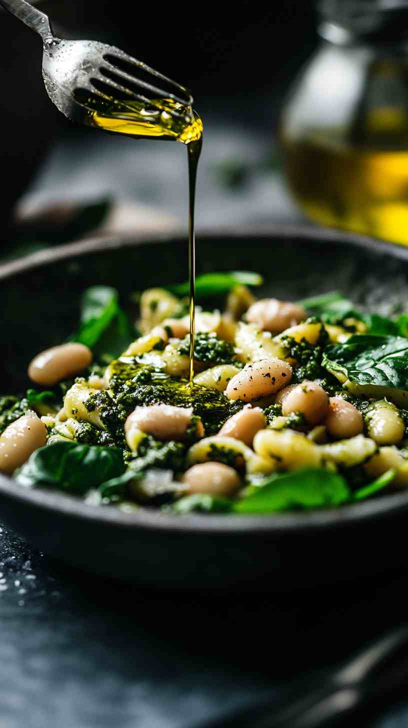 Cannellini Bean and Pesto Pasta