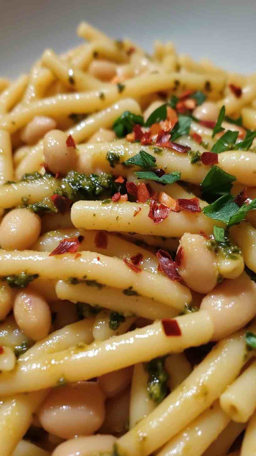 Cannellini Bean and Pesto Pasta