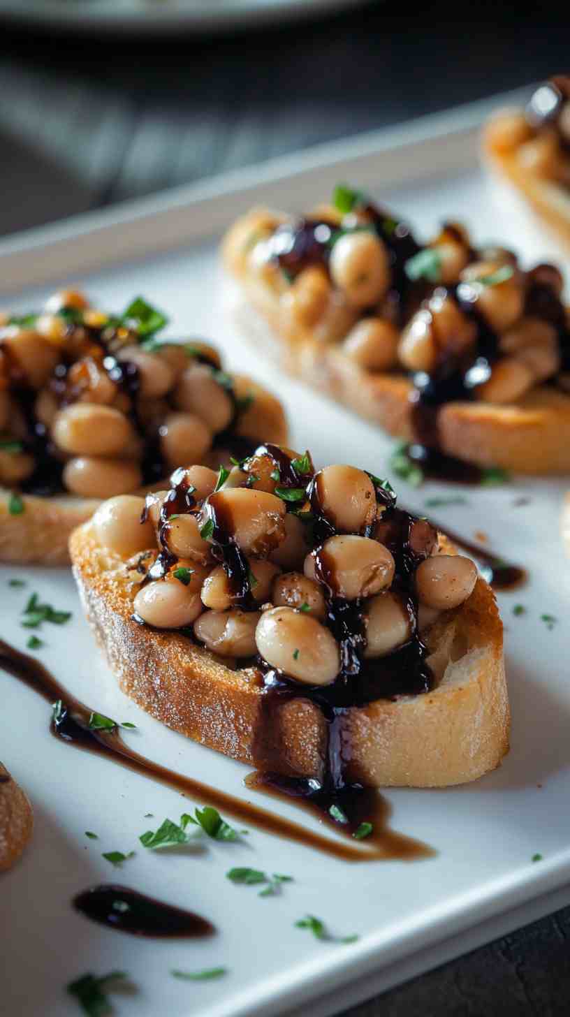 Cannellini Bean and Roasted Garlic Crostini