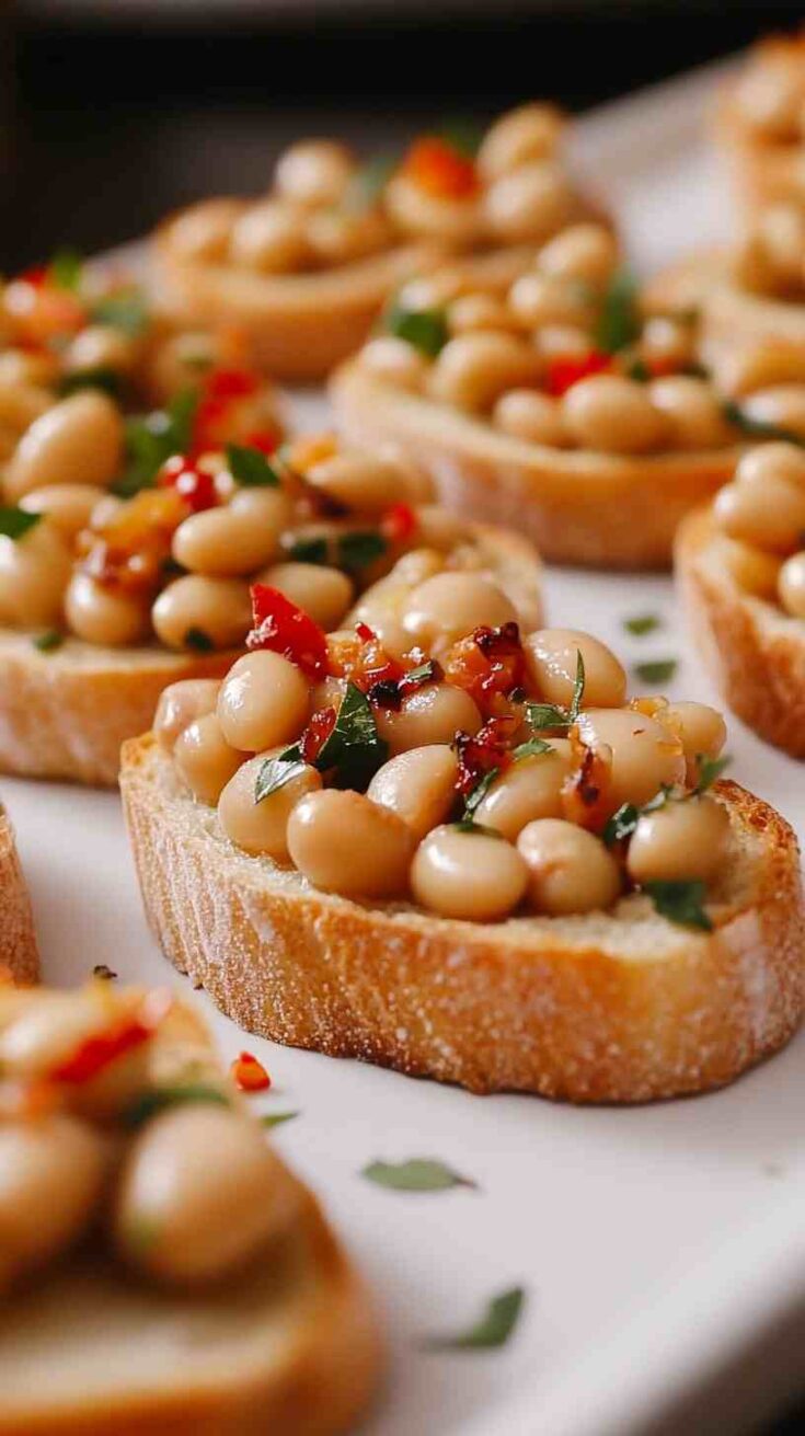Cannellini Bean and Roasted Garlic Crostini