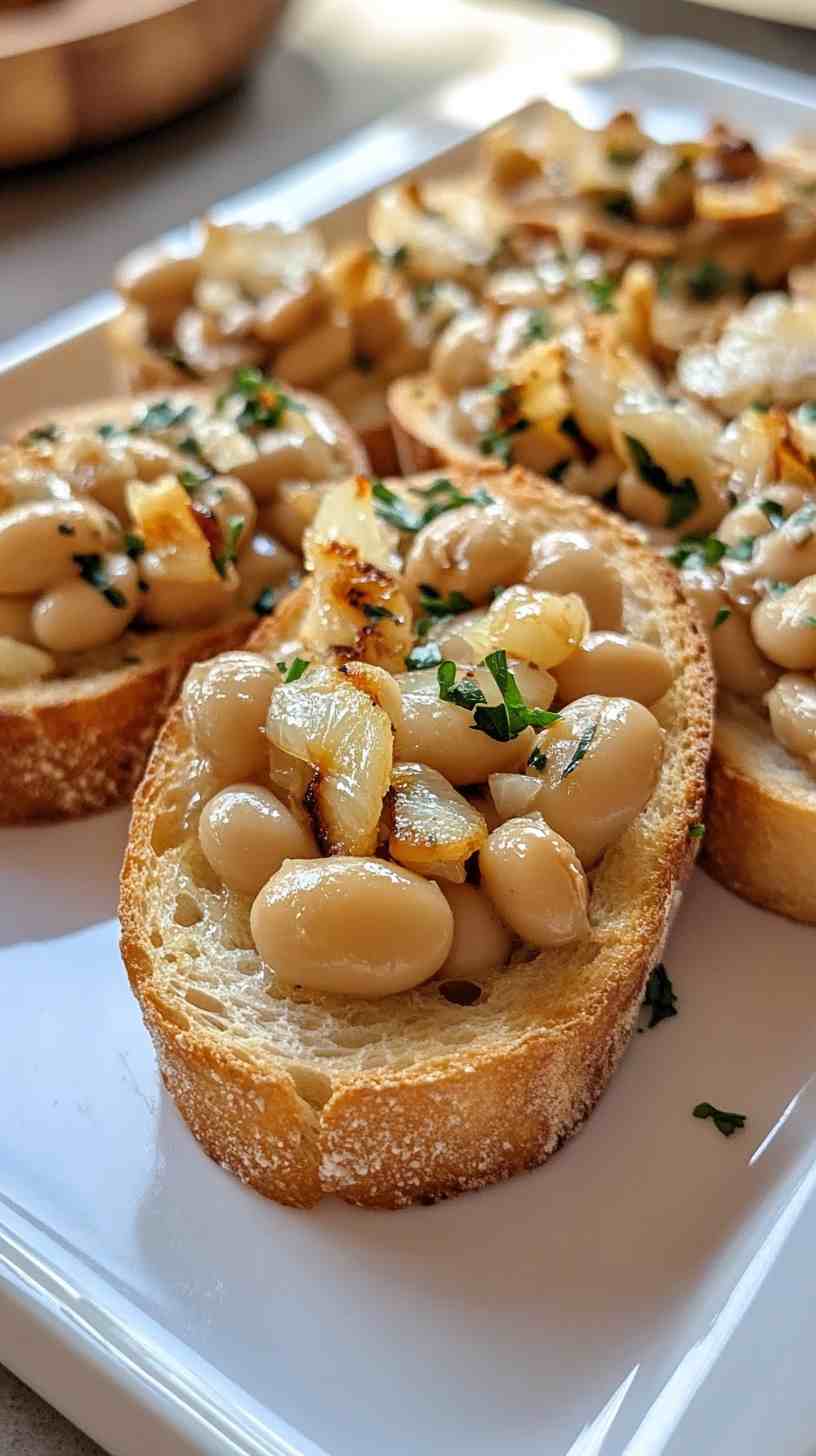 Cannellini Bean and Roasted Garlic Crostini