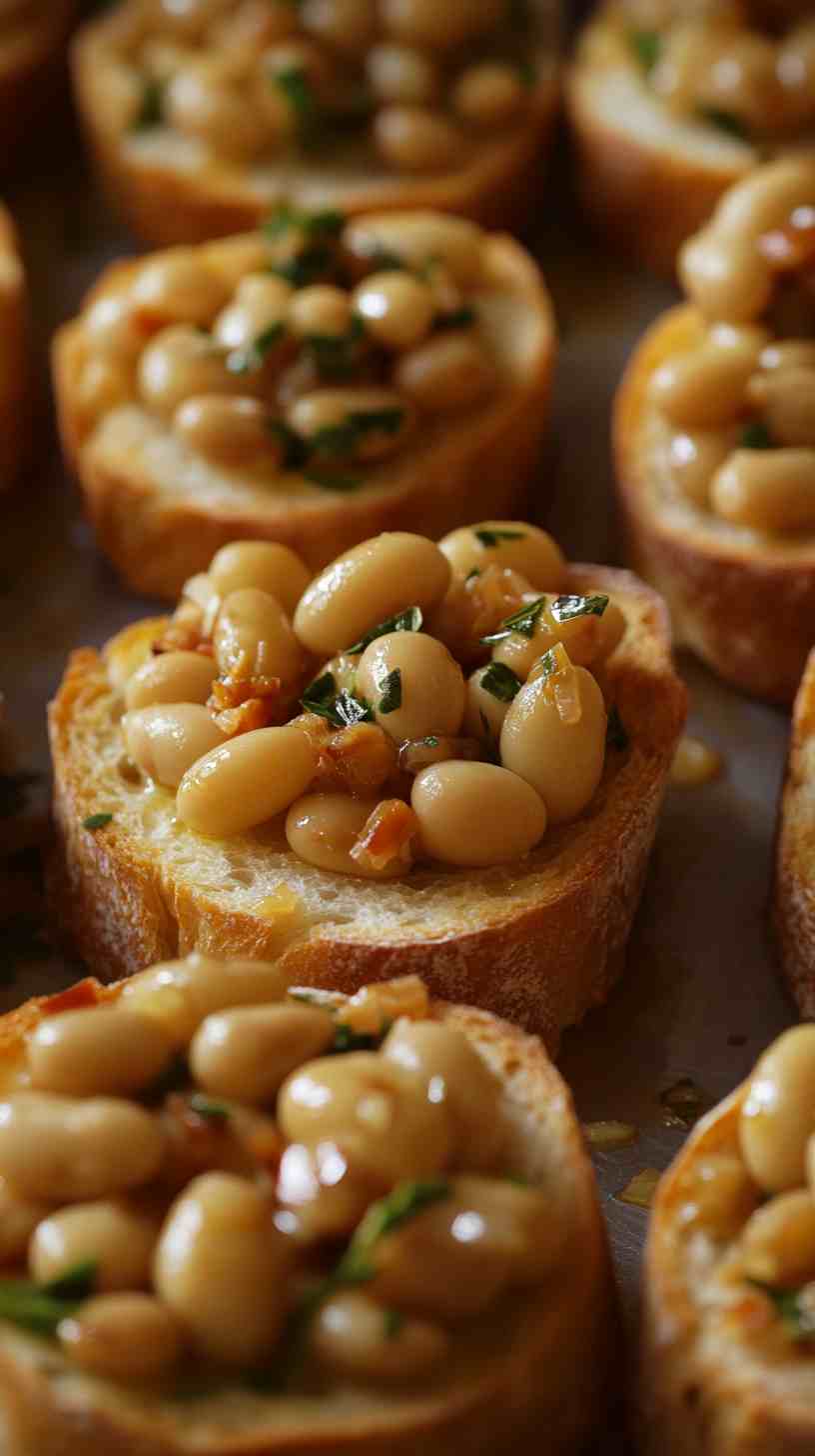 Cannellini Bean and Roasted Garlic Crostini