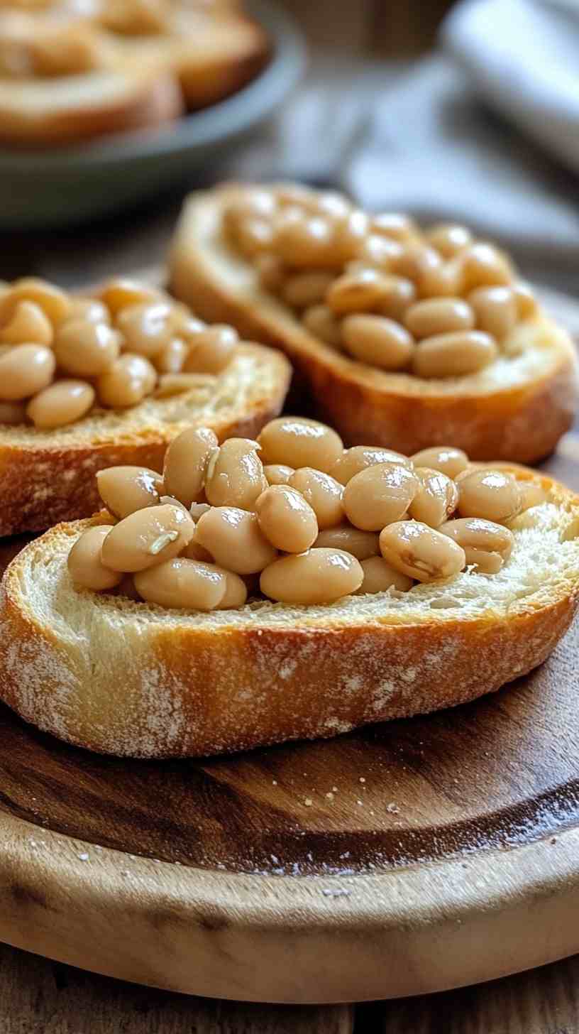 Cannellini Bean and Roasted Garlic Crostini