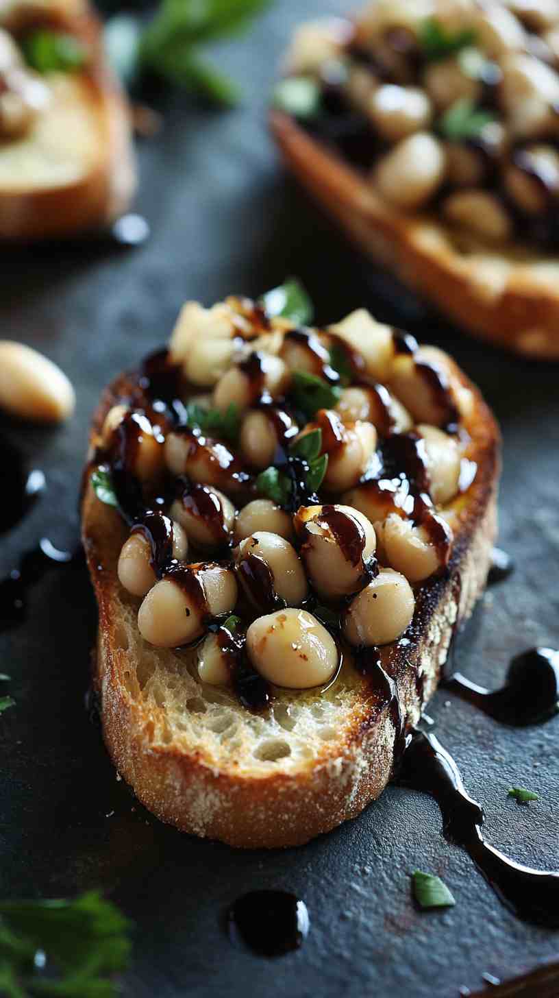 Cannellini Bean and Roasted Garlic Crostini