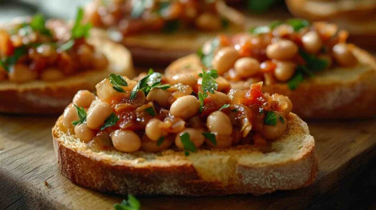 Cannellini Bean and Roasted Garlic Crostini