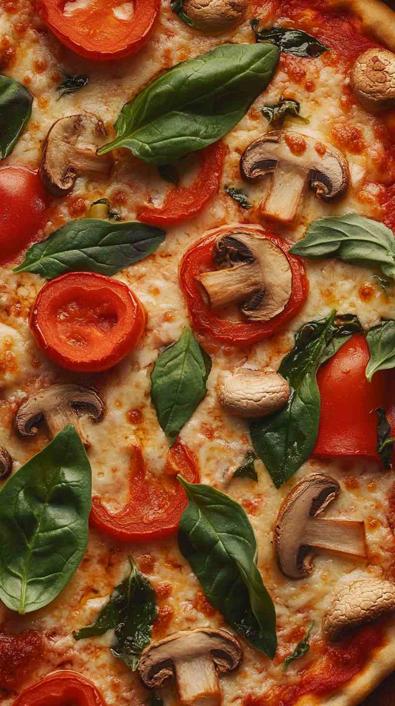 Cauliflower Crust Pizza with Fresh Vegetables